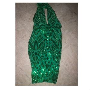 Green Sequin Custom Made Midi Dress